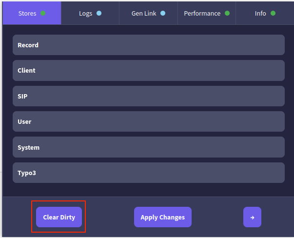 Clear Dirty Button