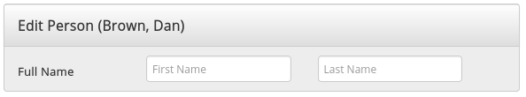 Person form layout with placeholders